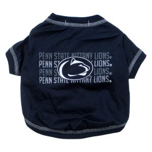 navy pet tee with repeating Penn State Nittany Lions